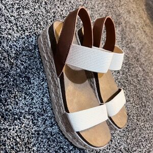 Stylish Brown and White Women's Sandals